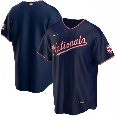 Men's Washington Nationals Blank Navy Cool Base Stitched Jersey