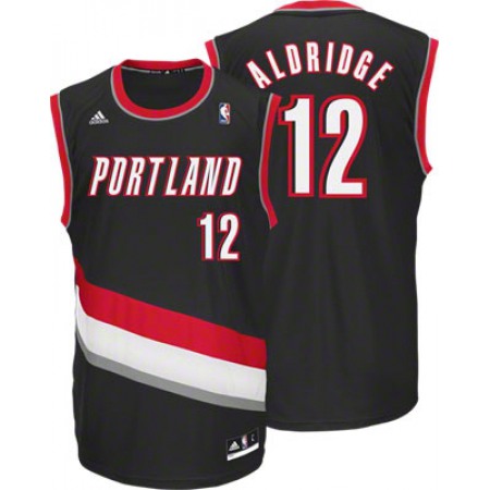 Blazers #12 LaMarcus Aldridge Black Revolution 30 Stitched NBA Jersey