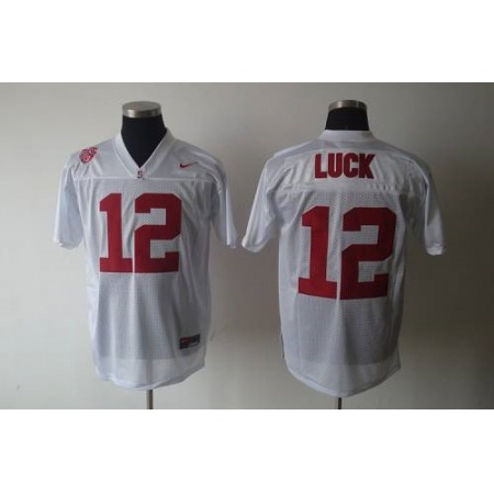 Cardinal #12 Andrew Luck White Stitched NCAA Jersey