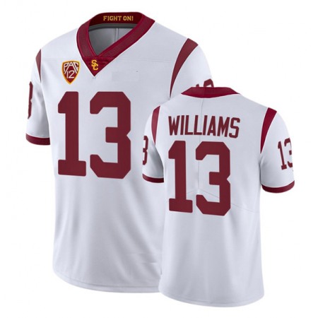 Men's USC Trojans #13 Caleb Williams White Stitched Jersey