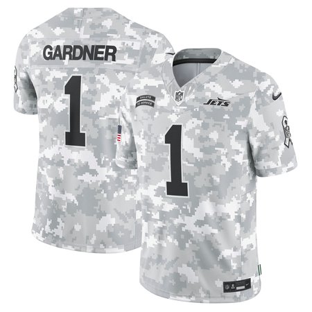 Men's New York Jets Sauce Gardner Nike Arctic Camo 2024 Salute to Service Limited Jersey