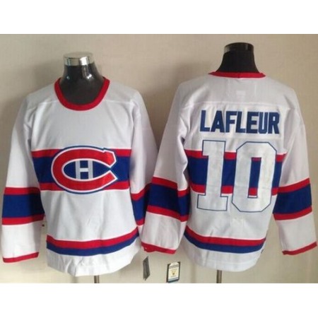 Canadiens #10 Guy Lafleur White CCM Throwback Stitched NHL Jersey